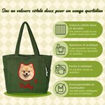 Sac en velours côtelé personnalisé avec visage d'animal et nom - Cadeau d'usage quotidien pour les porpriétaires d'animaux de compagnie