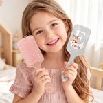 Personalised Cartoon Animal Hair Comb with Name Initial and Ribbon Bathroom Accessory Daily Use Birthday Gift for Girls Daughters