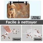 Tapis de repas pour animaux personnalisé avec photo et nom - Effet peinture à l'huile - Cadeau d'anniversaire pour propriétaire d'animal