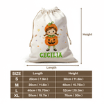 Personalized Halloween Cartoon Character Drawstring Bag with Name Halloween Party Gift for Kids
