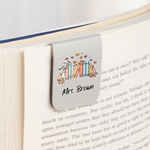 Personalized Multicolor Book Flower Magnetic PU Leather Bookmark Clip with Name Daily Use Teacher's Day Christmas Birthday Gift for Book Lover