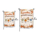 Personalised Cute Pumpkin Patch Fall Garden Flag with 1-10 Names and Nickname Yard Decor Birthday Gift for Gardeners Mums Grandparents