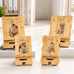Personalized Sketch Style Photo Phone Holder with Name and Date Desk Decor Birthday Anniversary Wedding Gift for Family Friends Newlyweds