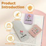 Personalized Multicolor Book Flower Magnetic PU Leather Bookmark Clip with Name Daily Use Teacher's Day Christmas Birthday Gift for Book Lover