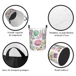 Panier de rangement imperméable personnalisé avec nom - Accessoire pliable avec deux anses - Cadeau pour les passionnés de tricot