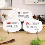 Personlig grillplate til pappa med tekst og stativ – grilldekorasjon og bursdagsgave til pappa
