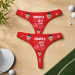 Personalised Funny Golf Theme Face Photo Design Breathable Thong Brief Boxer Underwear Set Anniversary Birthday Gift for Him Her