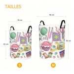 Panier de rangement imperméable personnalisé avec nom - Accessoire pliable avec deux anses - Cadeau pour les passionnés de tricot