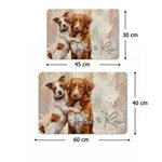 Tapis de repas pour animaux personnalisé avec photo et nom - Effet peinture à l'huile - Cadeau d'anniversaire pour propriétaire d'animal