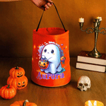 Personlig heksehatt-gresskar-tegneserie-spøkelse-LED-lys «Trick or Treat»-pose med navn – Halloween-gaver til klasseromsfest for barn og tenåringer