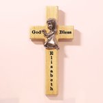 Wood Blessing Cross First Communion Baptism for Children