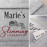 Personalized Vegetable Flower Slimming Journey Felt Weight Loss Slimming Folder with Name Daily Use Weight Loss Birthday Gift for Men Women