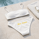 Personalised Sexy Bride Bikini Underwear Swimsuit with Multicolour Text Honeymoon Wedding Bridal Shower Gift for Her