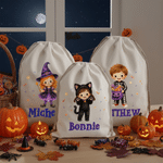 Personalized Halloween Cartoon Character Drawstring Bag with Name Halloween Party Gift for Kids