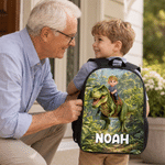 Personalized Unicorn Dinosaur Cartoon Character Backpack Lunch Bag Pencil Case Set with Name Back to School Birthday Gift for Boys Girls
