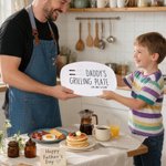 Personlig grillplate til pappa med tekst og stativ – grilldekorasjon og bursdagsgave til pappa