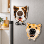 Personalized 3D Nose Design Pet Photo Magnetic Clear Acrylic Fridge Magnet with Name Home Decoration Birthday Anniversary Gift for Pet Owners Lovers