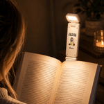 Personalised Book Cartoon Character 3 Colour LED Book Light Clip with Name and Text Reading Accessory Back to School Birthday Gift for Book Lover