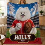Personalised Ball Sports Pet Photo Soft Throw Blanket with Name and Number Home Decor Pet Party Birthday Gift for Pet Owners Pet Lovers