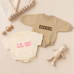 Personalised Multicolour 3D Puff Vinyl Print Baby Onesie T-Shirt Sweatshirt with Text Baby Shower Birthday Gift for Kids Newborns