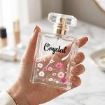 Personalized Watercolor Birth Flower Refillable Perfume Bottle with Name Travel Atomizer Bridal Party Keepsake Birthday Gift for Woman Bride Bestie