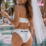 Personalised Sexy Bride Bikini Underwear Swimsuit with Multicolour Text Honeymoon Wedding Bridal Shower Gift for Her