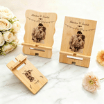 Personalized Sketch Style Photo Phone Holder with Name and Date Desk Decor Birthday Anniversary Wedding Gift for Family Friends Newlyweds