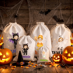 Personalized Halloween Cartoon Character Drawstring Bag with Name Halloween Party Gift for Kids