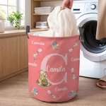 Personalized Classic Winnie the Pooh Waterproof Large Capacity Storage Basket with Name and Initial Baby Shower Birthday Gift for Kid Family