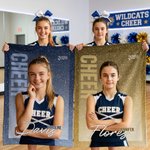 Personalized Cheer Glitter Star Photo Fleece Throw Blanket with Name & Year, Birthday & Anniversary Gift for Cheerleader Friend