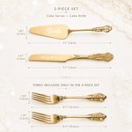Personalised Vintage Cake Forks Knife Server Cutting Set with Names Date and Box Wedding Engagement Anniversary Gift for Couple Newlyweds