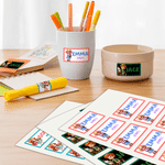Personalised Cute Cartoon Boy Girl Water Proof Multicolour Border Stickers Labels with Name Set of 20 Back to School Birthday Gift for Kids