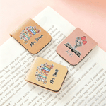 Personalized Multicolor Book Flower Magnetic PU Leather Bookmark Clip with Name Daily Use Teacher's Day Christmas Birthday Gift for Book Lover