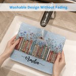 Personalized Colorful Floral Books Non-Slip Mouse Pad Desk Mat with Name Daily Use Birthday Housewarming Gift for Book Lover Bookworm