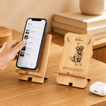 Personalized Sketch Style Photo Phone Holder with Name and Date Desk Decor Birthday Anniversary Wedding Gift for Family Friends Newlyweds