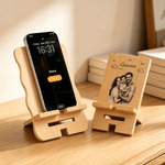 Personalized Sketch Style Photo Phone Holder with Name and Date Desk Decor Birthday Anniversary Wedding Gift for Family Friends Newlyweds
