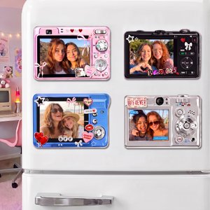 Personalized Y2K Digital Camera Photo Fridge Magnet Funny Home Decor Birthday Friendship Gift for Best Friends Besties