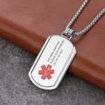 Gepersonaliseerde medische ID-ketting met medisch symbool en persoonlijke gravure voor noodgevallen verjaardagscadeau voor vrienden en familie