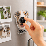 Personalized 3D Nose Design Pet Photo Magnetic Clear Acrylic Fridge Magnet with Name Home Decoration Birthday Anniversary Gift for Pet Owners Lovers