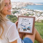 Personlig verdenskart-minneboks i minimalistisk stil med navn og tekst – interiørdekorasjon, gave til jubileum eller bursdag for reisende, både menn og kvinner