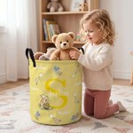 Personalized Classic Winnie the Pooh Waterproof Large Capacity Storage Basket with Name and Initial Baby Shower Birthday Gift for Kid Family