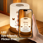 Personalised Animal Dimmable Touch Control USB Rechargeable Night Light with Name and Date Bedroom Decor Daily Use Birthday Anniversary Gift for Kids