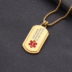 Gepersonaliseerde medische ID-ketting met medisch symbool en persoonlijke gravure voor noodgevallen verjaardagscadeau voor vrienden en familie