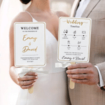 Personalised Romantic Wedding Timeline Hand Fan with Name and Bow Wedding Party Favors for Bridesmaid Bride