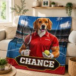 Personalised Ball Sports Pet Photo Soft Throw Blanket with Name and Number Home Decor Pet Party Birthday Gift for Pet Owners Pet Lovers