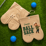 Personalized Cartoon Character Photo Golf Ball Bag Sack with Name Golf Field Accessories Funny Birthday Gift for Golfer Golf Player