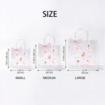 Personalised Ballerina Girl Bow Reusable Transparent Gift Bag with Name and Ribbon Daily Use Birthday Gift for Girl Ballet Lover