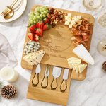 Personalised Wreath Frame Bible Verse Bamboo Charcuterie Chopping Board with Drawer and Engraved Text Housewarming Anniversary Gift for Family