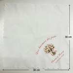 Mouchoir 100 % coton personnalisé avec nom texte et bouquet de fleurs - Cadeau de mariage fête pour les couple ou la famille