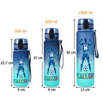 Bouteille d'eau sportive personnalisée avec nom et motif - Silhouette au dégradé de couleurs - Cadeau d'anniversaire pour amateurs de football
